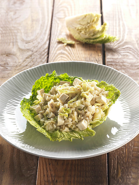 Arroz Rosa Marchetti con paté de setas, berza y tofu