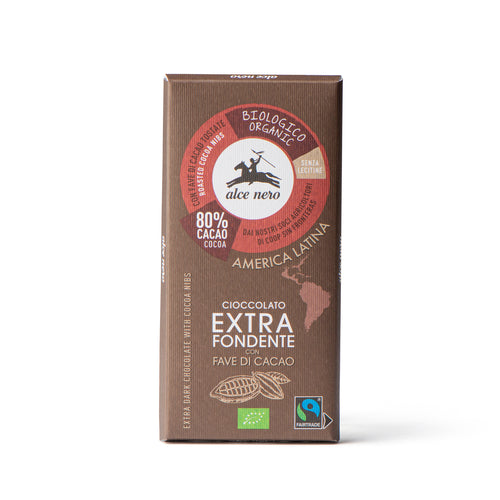 Chocolate negro extra 80% con semillas de cacao ecológico - CF100FA